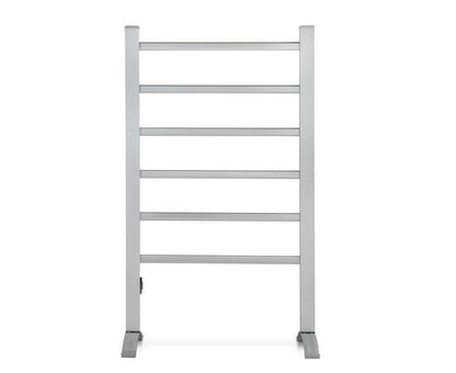 Electric Heated Towel Rail Rack 6 Bars Freestanding Clothes Dry Warmer